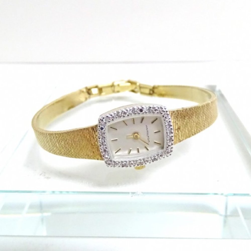 Vintage  Hamilton 10K Gold diamond  Watch